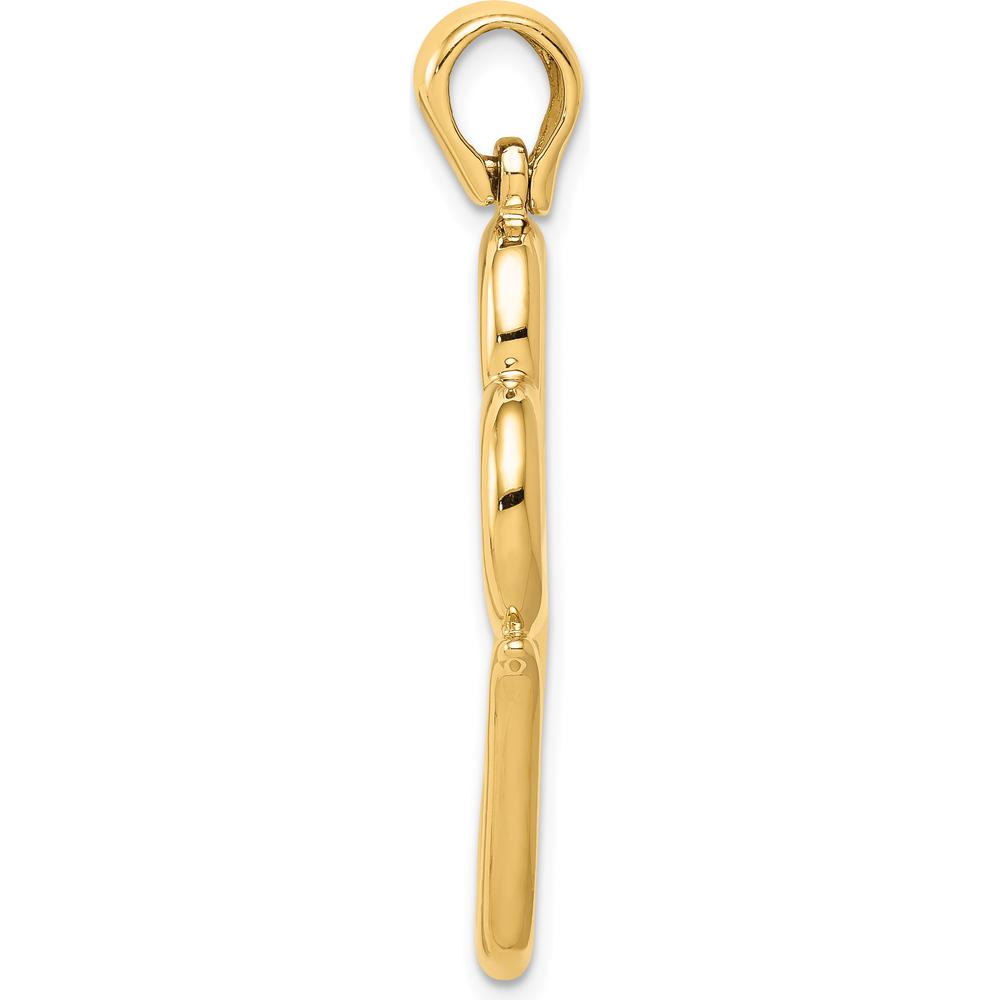 14K Yellow Gold Polished Double Heart Pendant Necklace - Elegant and Timeless Design by Oro Pregiato
