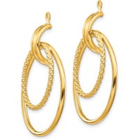 14K Yellow Gold Polished Double Oval Earring Jackets - 36mm Length by 0