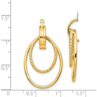 14K Yellow Gold Polished Double Oval Earring Jackets - 36mm Length by 0