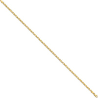 14K Yellow Gold Polished Double-Sided Heart Charm Bracelet with 3mm Double Link - 7" Length