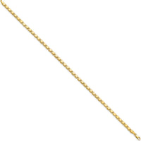 14K Yellow Gold Polished Double-Sided Heart Link Anklet - 10" Length
