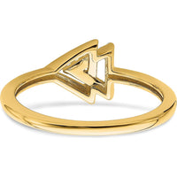14K Yellow Gold Polished Double Triangle Diamond Ring with 13 Round Diamonds - 0.004 Carat Total Diamond Weight by 0