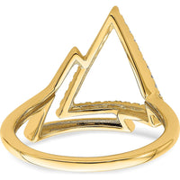 14K Yellow Gold Polished Double Triangle Diamond Ring with Round Diamonds - 0.21 Carat Total Diamond Weight by 0