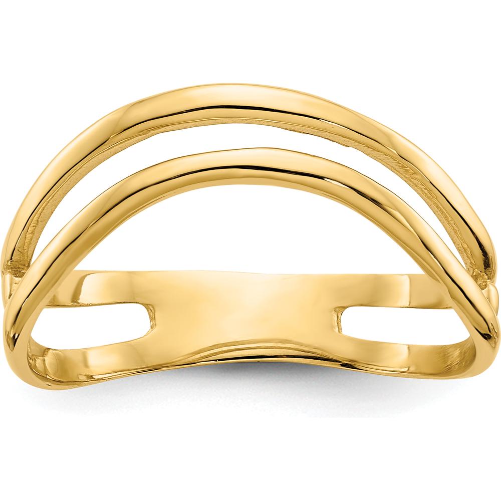 14K Yellow Gold Polished Double Wave Fashion Thumb Ring by Oro Pregiato