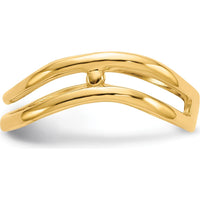 14K Yellow Gold Polished Double Wave Fashion Thumb Ring by Oro Pregiato