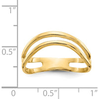 14K Yellow Gold Polished Double Wave Fashion Thumb Ring by Oro Pregiato
