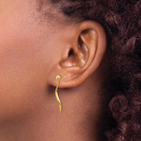 14K Yellow Gold Polished Drop Dangle Earrings - 26mm Long by Oro Pregiato