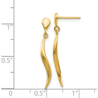 14K Yellow Gold Polished Drop Dangle Earrings - 26mm Long by Oro Pregiato