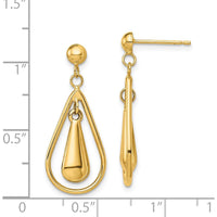 14K Yellow Gold Polished Drop Dangle Earrings by 0