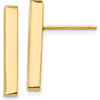14K Yellow Gold Polished Drop Post Earrings - Elegant Minimalist Design by 0