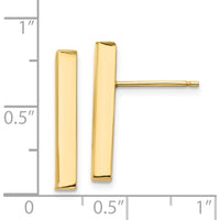 14K Yellow Gold Polished Drop Post Earrings - Elegant Minimalist Design by 0