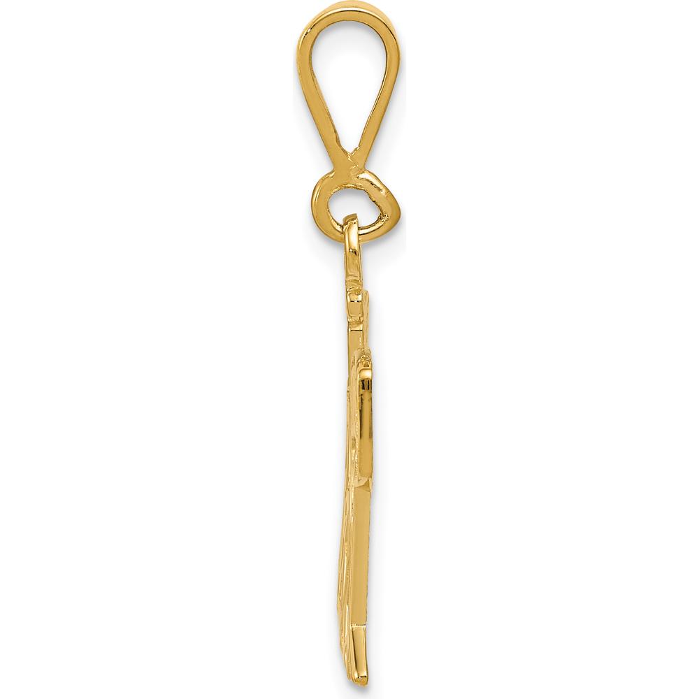 14K Yellow Gold Polished Drum Set Charm with Textured Design by Oro Pregiato