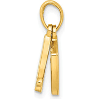 14K Yellow Gold Polished Drumsticks Pendant - Musical Charm for Music Lovers by Oro Pregiato