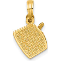 14K Yellow Gold Polished Drumsticks Pendant - Musical Charm for Music Lovers by Oro Pregiato