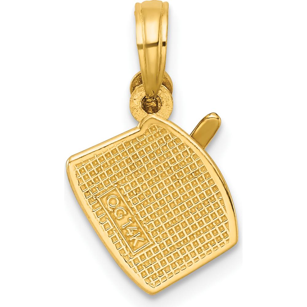 14K Yellow Gold Polished Drumsticks Pendant - Musical Charm for Music Lovers by Oro Pregiato