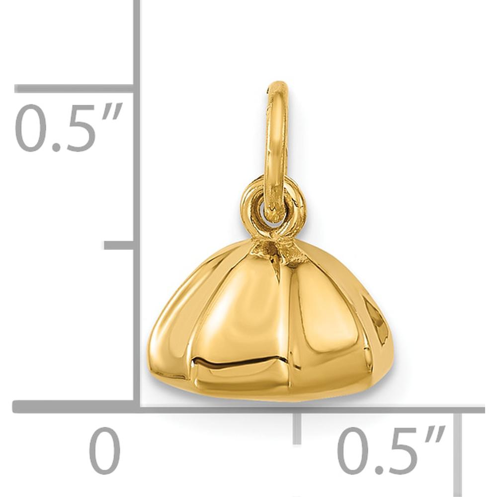 14K Yellow Gold Polished Dumpling Charm Pendant - 8.52mm Length by Oro Pregiato