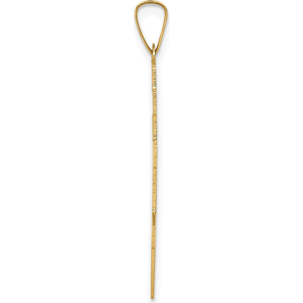 14K Yellow Gold Polished Eastern Orthodox Cross Charm - 34mm Length by Oro Pregiato