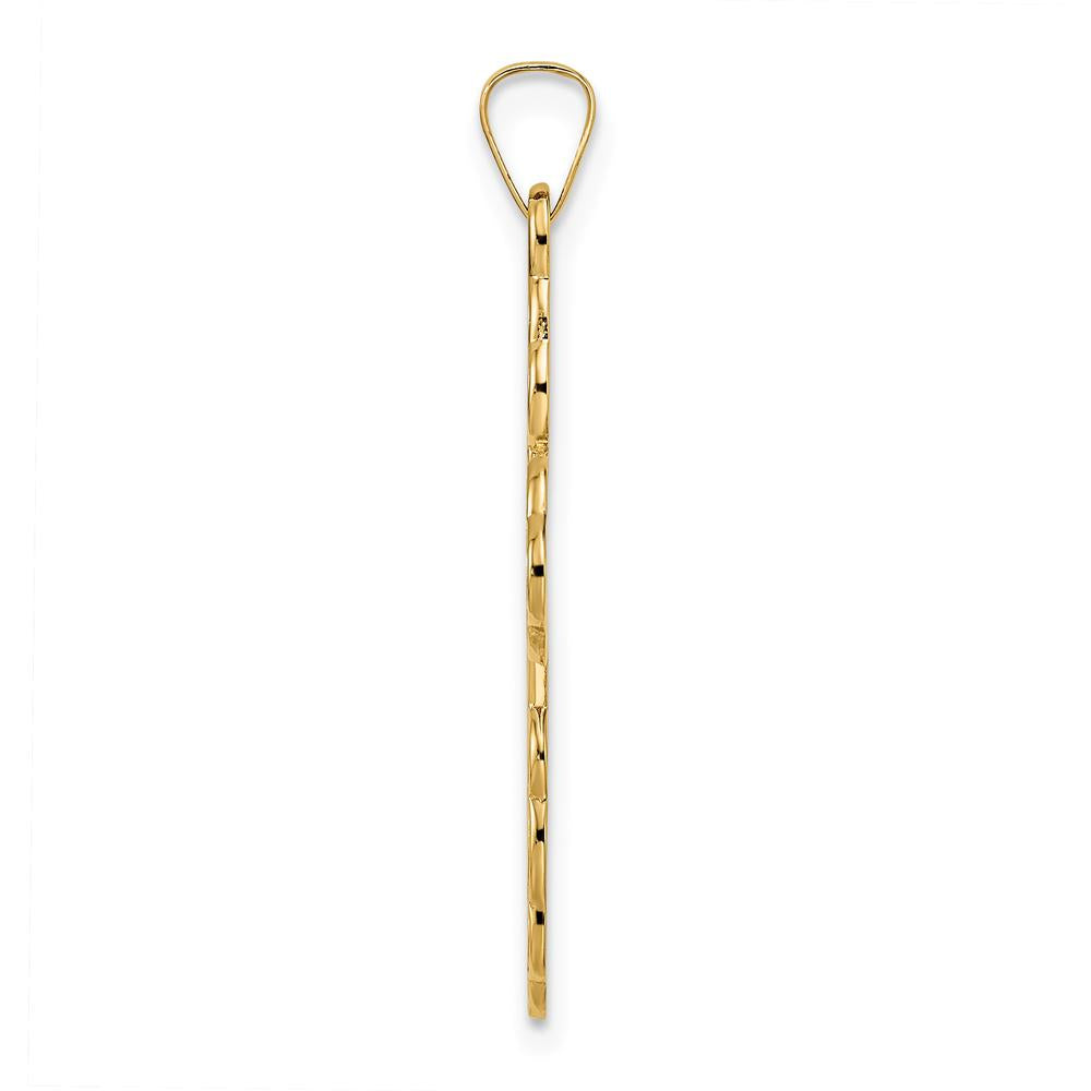 14K Yellow Gold Polished Eastern Orthodox Cross Pendant - Solid Gold Design by Oro Pregiato