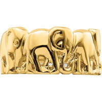 14K Yellow Gold Polished Elephant Ring - Bold Animal-Themed Jewelry Statement Piece by 0