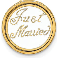 14K Yellow Gold Polished Enamel 3D Wedding Cake Pendant - 20mm by Oro Pregiato