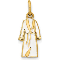 14K Yellow Gold Polished Enamel Bathrobe Charm - Relaxation Inspired Pendant by Oro Pregiato