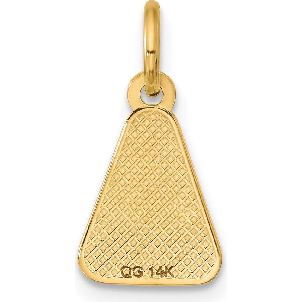 14K Yellow Gold Polished Enamel Candy Corn Pendant with Brown, Orange, and White Accents by Oro Pregiato