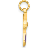 14K Yellow Gold Polished Enameled Rainbow Brush Pendant by Oro Pregiato