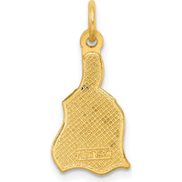 14K Yellow Gold Polished Enameled Rainbow Brush Pendant by Oro Pregiato