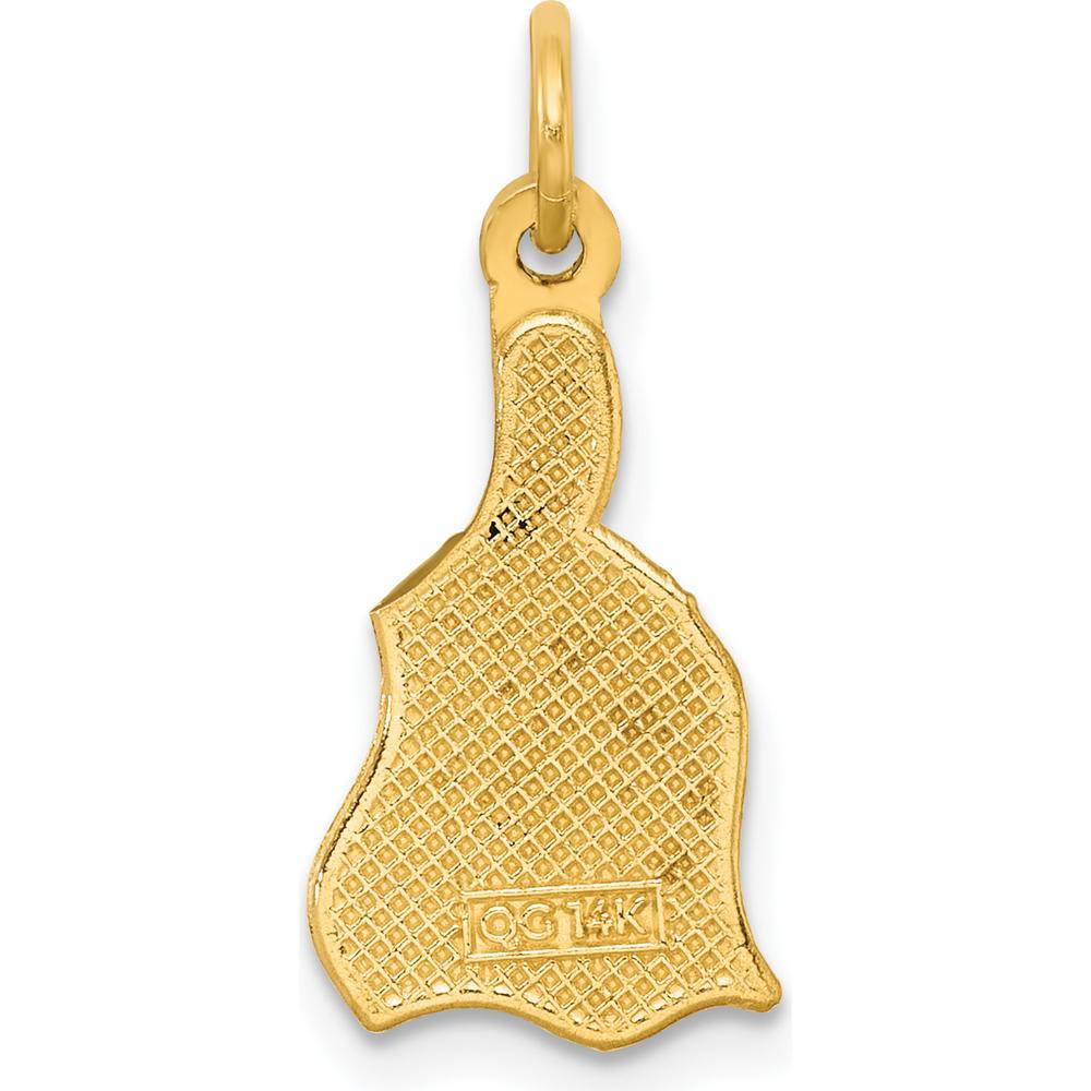 14K Yellow Gold Polished Enameled Rainbow Brush Pendant by Oro Pregiato