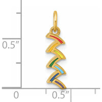 14K Yellow Gold Polished Enameled Rainbow Falls Pendant with Vibrant Multicolor Enamel Accents by Oro Pregiato