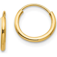 14K Yellow Gold Polished Endless Hoop Earring Set - 3 Pairs by Madi K