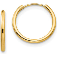 14K Yellow Gold Polished Endless Hoop Earring Set - 3 Pairs by Madi K