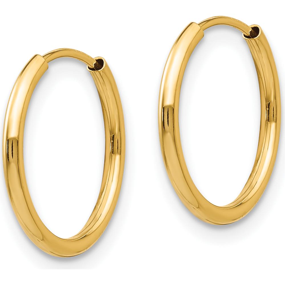 14K Yellow Gold Polished Endless Hoop Earring Set - 3 Pairs by Madi K