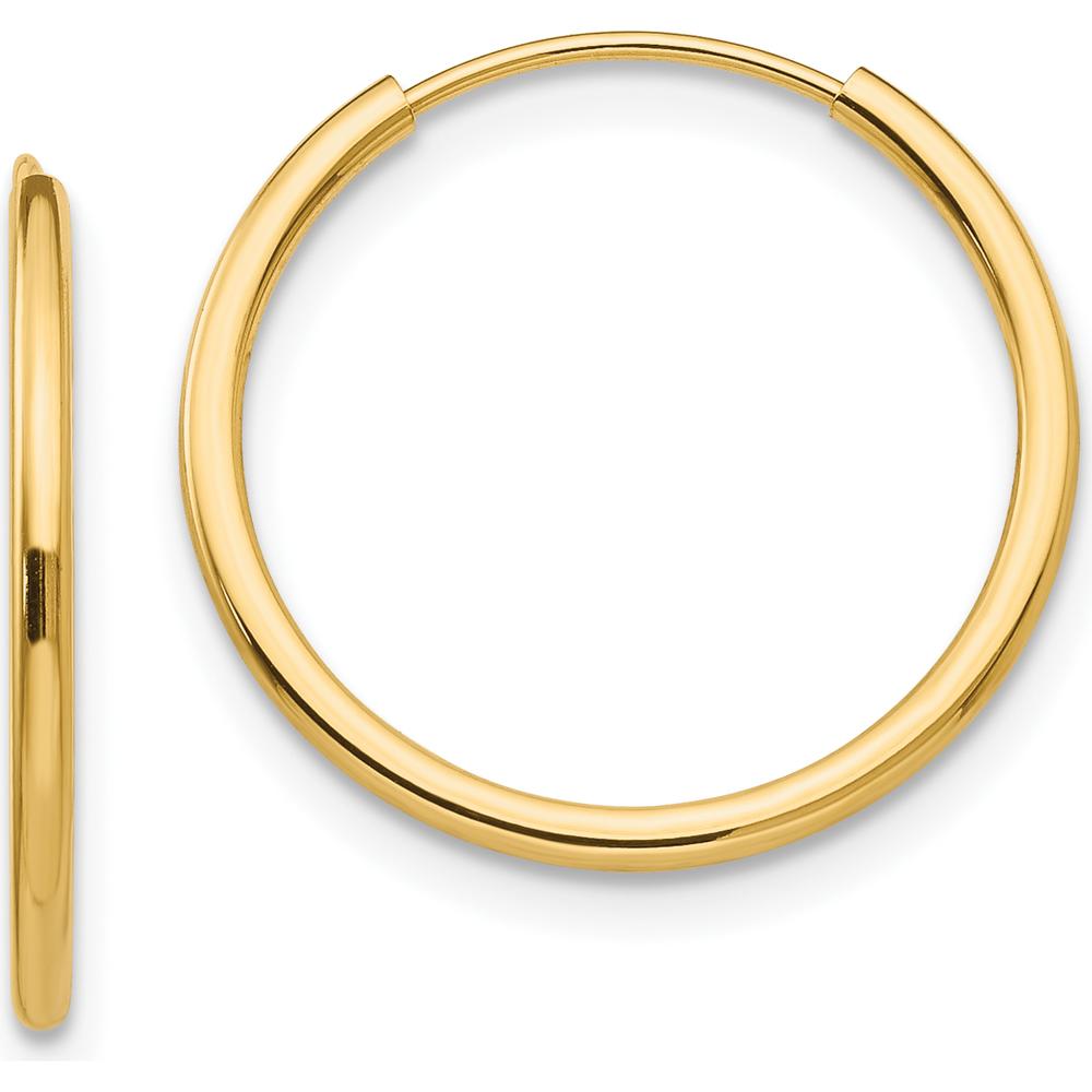 14K Yellow Gold Polished Endless Hoop Earring Set - 3 Pairs by Madi K
