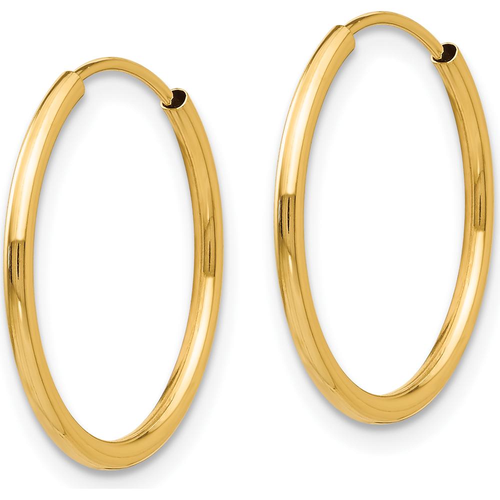 14K Yellow Gold Polished Endless Hoop Earring Set - 3 Pairs by Madi K