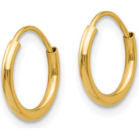 14K Yellow Gold Polished Endless Hoop Earring Set - 3 Pairs by Madi K