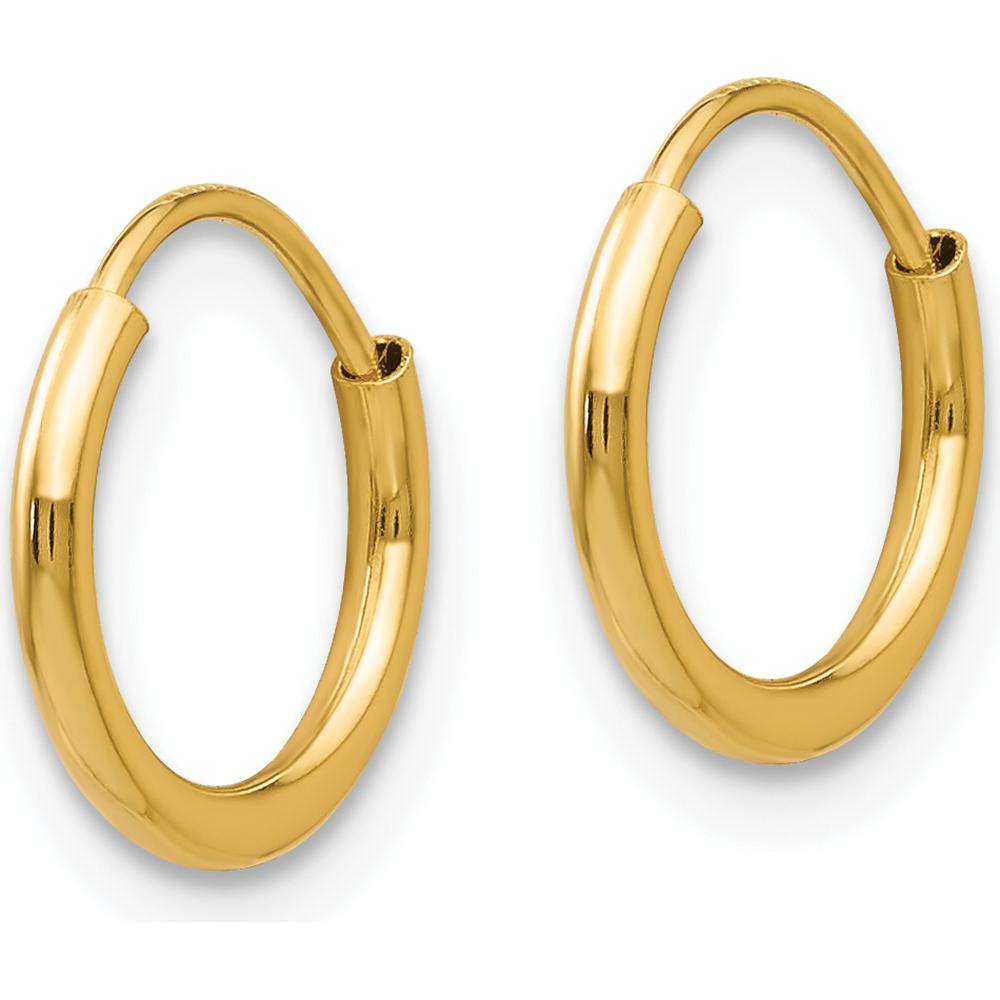 14K Yellow Gold Polished Endless Hoop Earring Set - 3 Pairs by Madi K