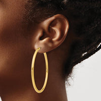 14K Yellow Gold Polished Endless Tube Hoop Earrings - 55mm Length by 0