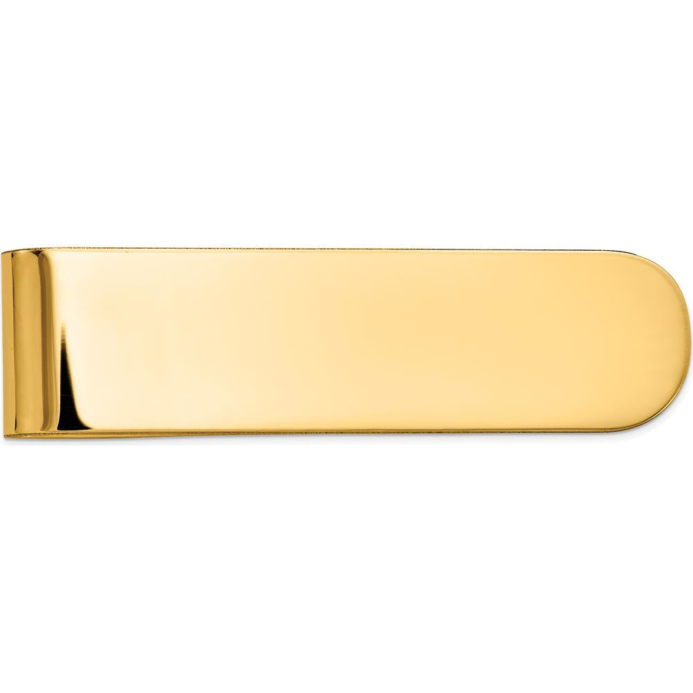 14K Yellow Gold Polished Engravable Men's Money Clip by Oro Pregiato