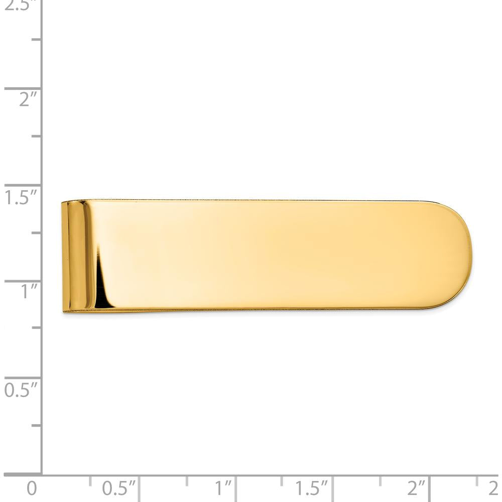 14K Yellow Gold Polished Engravable Men's Money Clip by Oro Pregiato