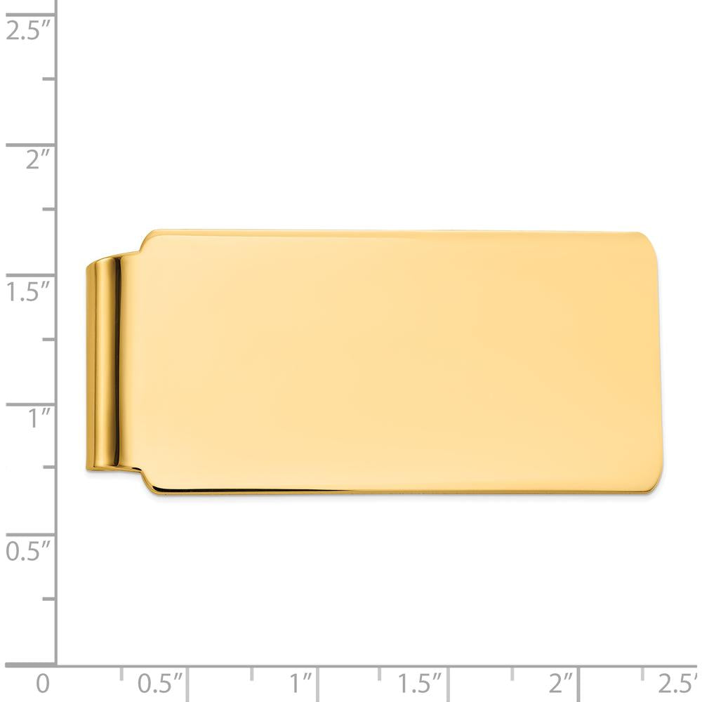 14K Yellow Gold Polished Engravable Men's Money Clip by Oro Pregiato