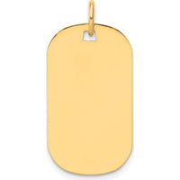 14K Yellow Gold Polished Engraveable Dog Tag Disc Charm by Oro Pregiato