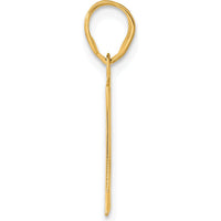 14K Yellow Gold Polished Etched Number 41 Pendant - Large Size