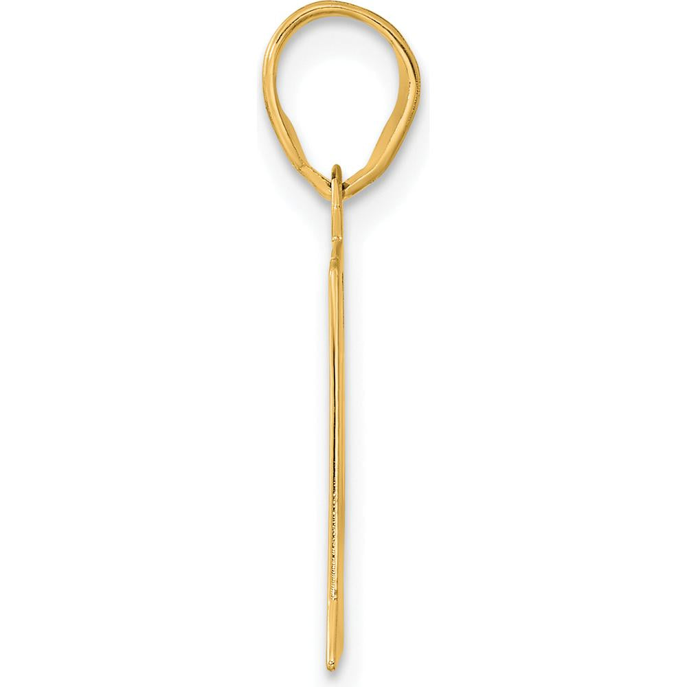 14K Yellow Gold Polished Etched Number 41 Pendant - Large Size