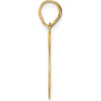 14K Yellow Gold Polished Etched Number 45 Pendant - 17.86mm Length, 23.37mm Width