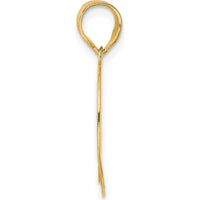 14K Yellow Gold Polished Etched Number 69 Pendant - Laser Etched Design