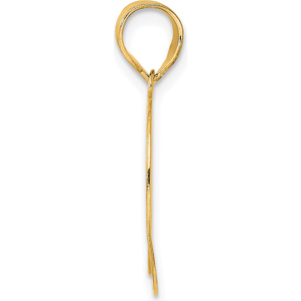 14K Yellow Gold Polished Etched Number 69 Pendant - Laser Etched Design