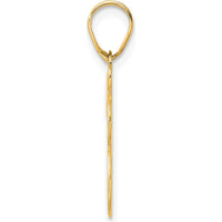 14K Yellow Gold Polished Etched Number 78 Pendant - Laser Etched Design