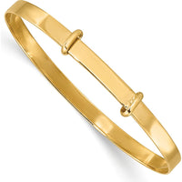14K Yellow Gold Polished Expandable Baby Bangle - Timeless Keepsake for Children by Oro Pregiato
