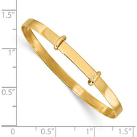 14K Yellow Gold Polished Expandable Baby Bangle - Timeless Keepsake for Children by Oro Pregiato